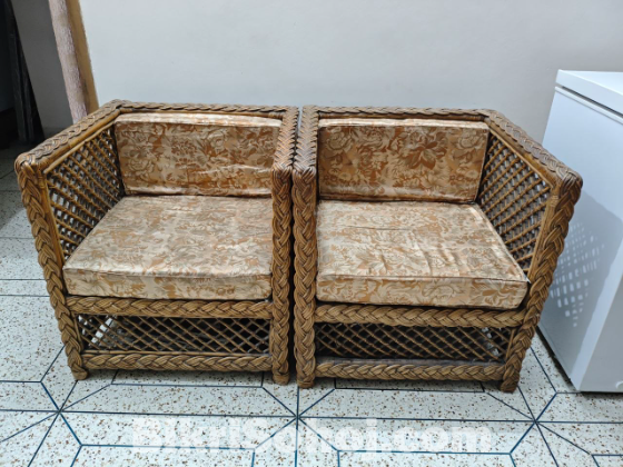 বেতের সোফা সেট - Five Seater Rattan Sofa Set with Table